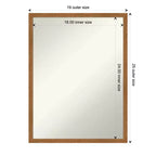 Specchio da parete rettangolare con cornice in legno chiaro, singolo, 19" x 25"