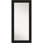 32" x 68" Espresso Wood Leaner Mirror by Amanti Art: Modern Home Decor, No Assembly Required