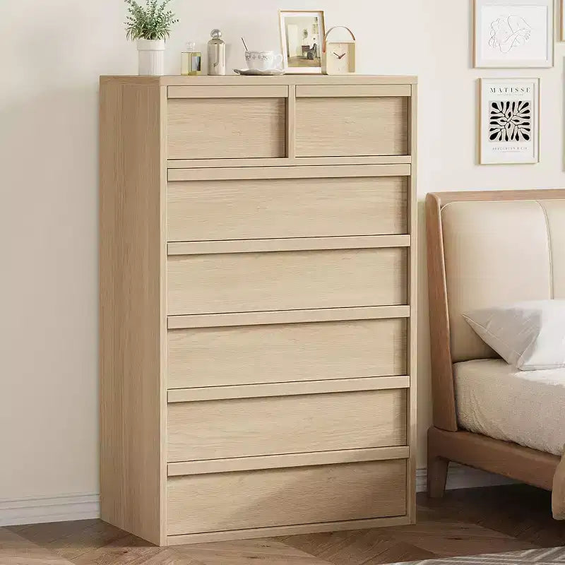 Cassettiera in legno a 5 o 7 cassetti, colore bianco anticato/legno – Uso singolo
