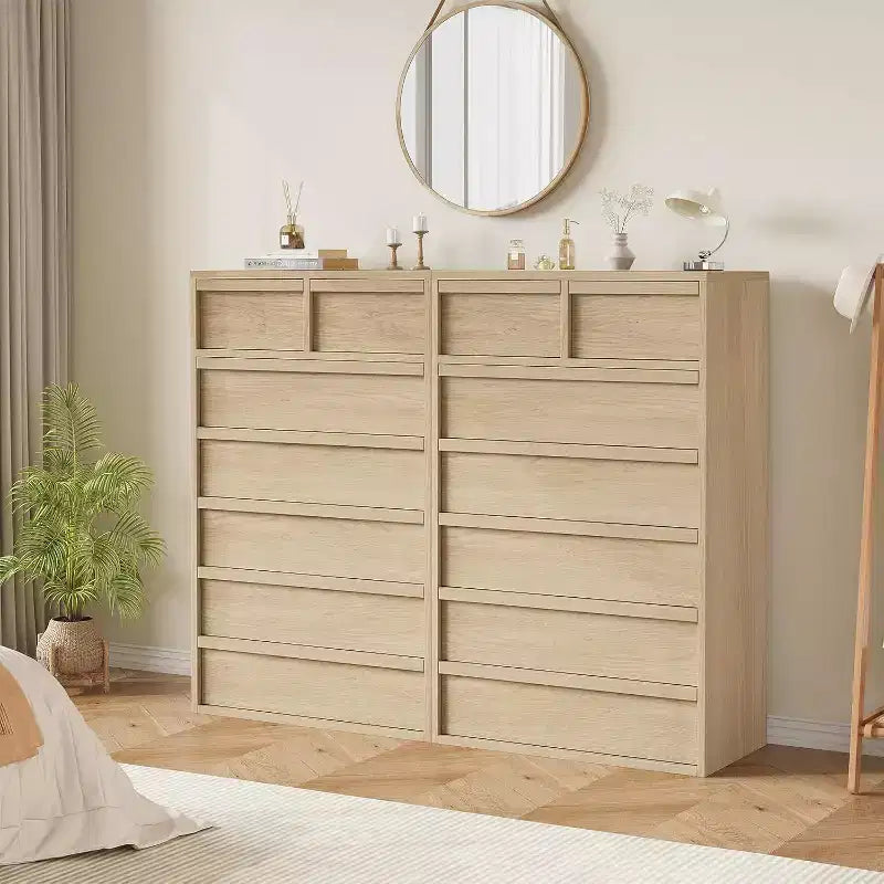 Cassettiera in legno a 5 o 7 cassetti, colore bianco anticato/legno – Uso singolo