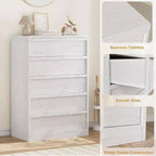 Cassettiera in legno a 5 o 7 cassetti, colore bianco anticato/legno – Uso singolo