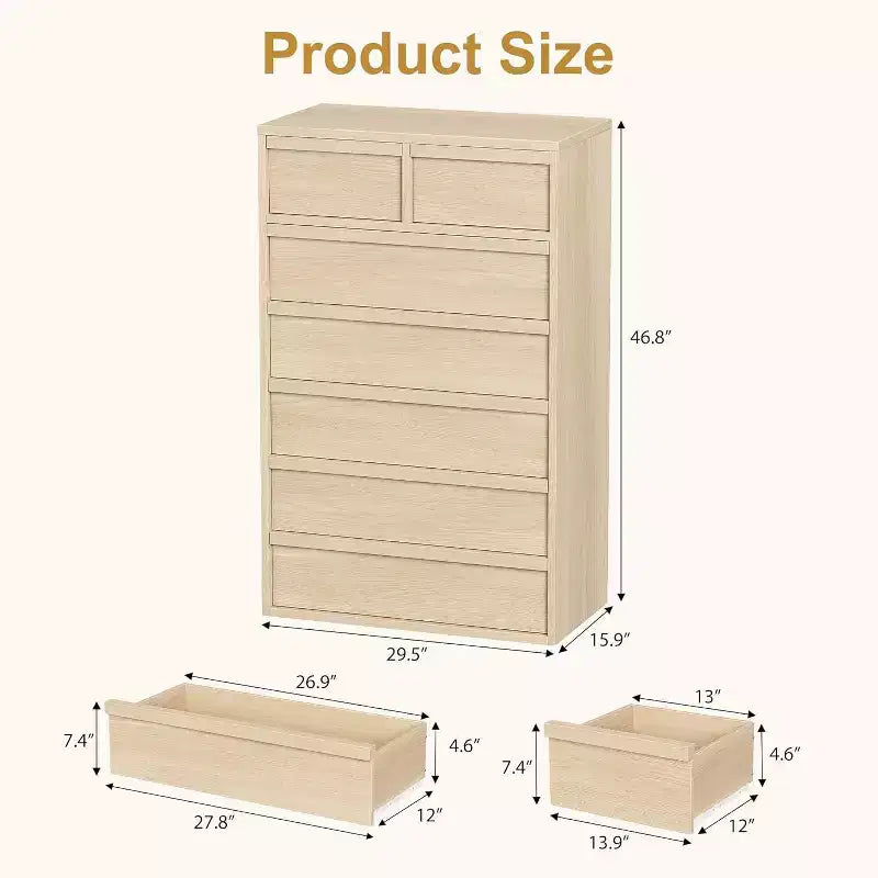 Cassettiera in legno a 5 o 7 cassetti, colore bianco anticato/legno – Uso singolo