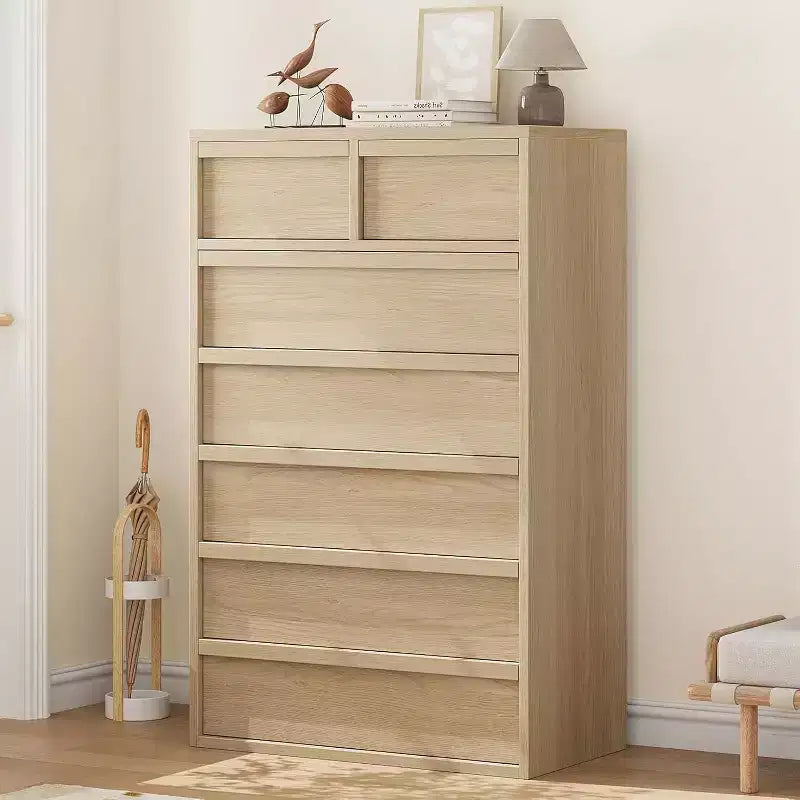 Cassettiera in legno a 5 o 7 cassetti, colore bianco anticato/legno – Uso singolo