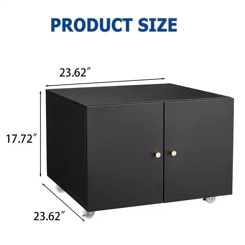 Carrello stampante con rotelle e armadietto, per una persona, bianco/nero