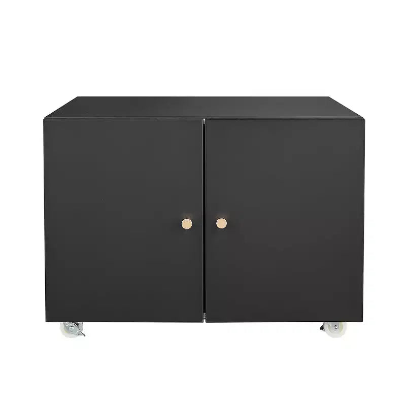 Carrello stampante con rotelle e armadietto, per una persona, bianco/nero