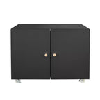 Carrello stampante con rotelle e armadietto, per una persona, bianco/nero