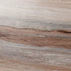 Tavolino rotondo effetto marmo, marrone, gamba ad anello, 1 pezzo