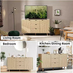 Madia-Buffet in Legno Naturale con 2 Ante e 2 Cassetti, per Adulti