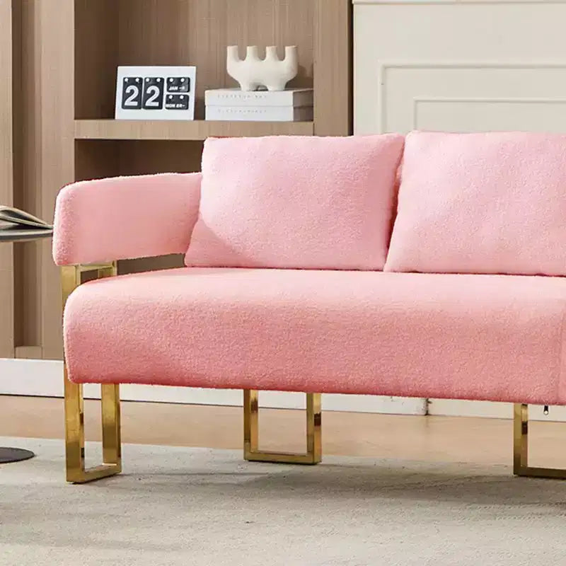 Poltrona imbottita in pile Teddy multicolore con struttura in metallo, seduta singola
