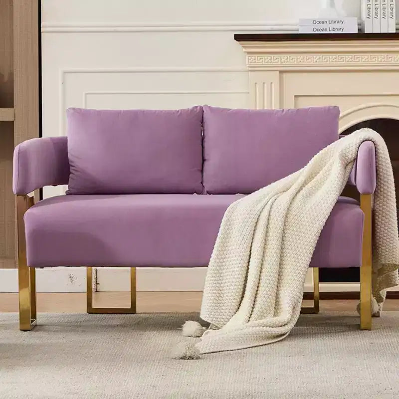 Poltrona imbottita in pile Teddy multicolore con struttura in metallo, seduta singola