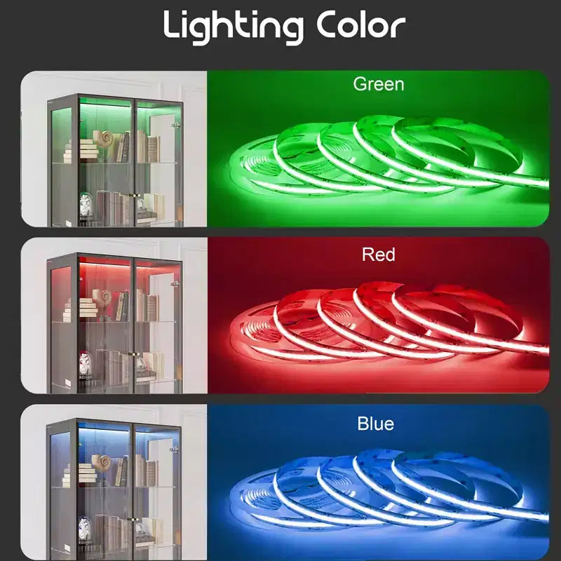 Vetrina espositiva nera e oro con luci a LED, 3 cassetti, 2 ante