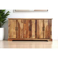 Credenza marrone in legno massello con bordo rustico e 6 ante – 72"