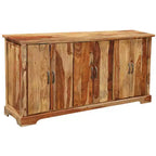 Credenza marrone in legno massello con bordo rustico e 6 ante – 72"