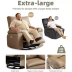 Poltrona reclinabile a dondolo massaggiante retrò bicolore, beige/kaki, monoposto