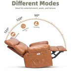 Poltrona reclinabile a dondolo massaggiante retrò bicolore, beige/kaki, monoposto