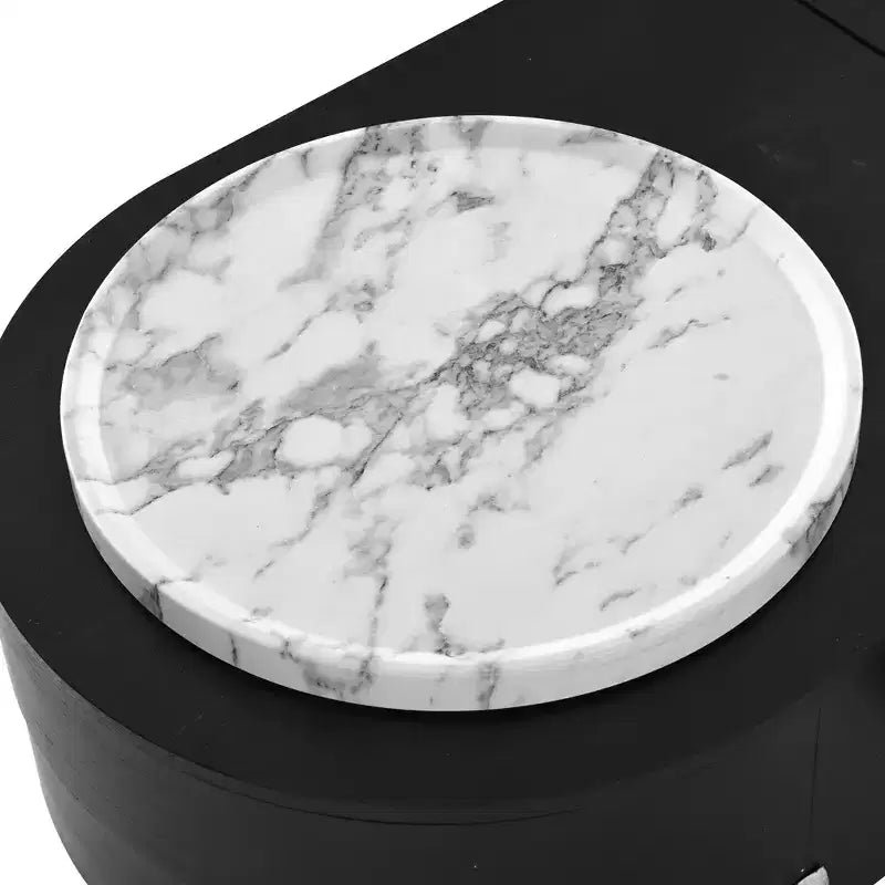Tavolino da Caffè con Cassetti e Vassoio Estraibile, 1 pezzo, Nero/Marrone