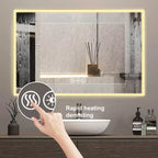 Specchio da bagno a LED argento 48"x32", 3 temperature di colore, antiappannamento, 1 persona