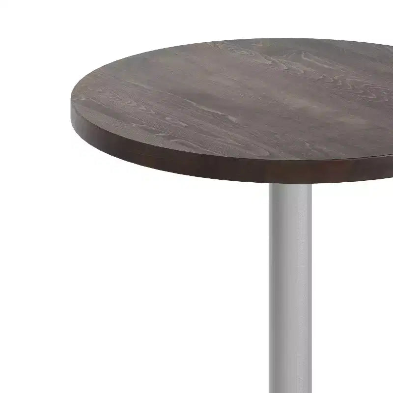 Tavolo da pranzo rotondo in legno massello con base a X in ghisa, multicolore, 3 posti