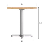 Tavolo da pranzo rotondo in legno massello con base a X in ghisa, multicolore, 3 posti