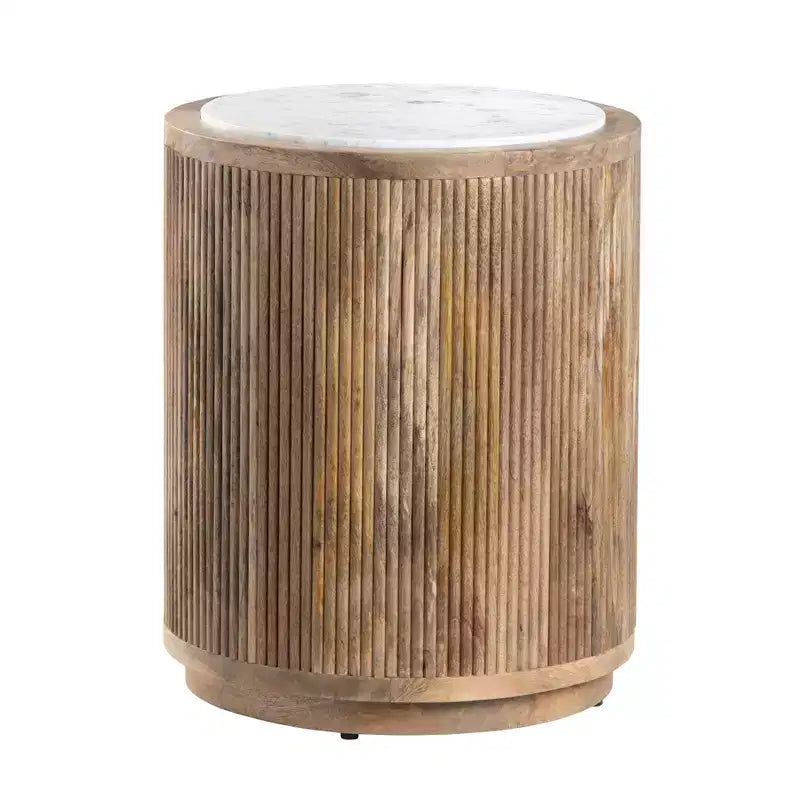 Crestview Collection Round Brown Solid Wood Accent_End Table