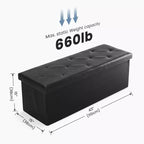 Panca Contenitore Pieghevole Marrone/Nero, 1 Posto, 76 cm e 109 cm