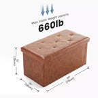 Panca Contenitore Pieghevole Marrone/Nero, 1 Posto, 76 cm e 109 cm