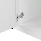 Carrello da cucina con isola pieghevole grigio+blu/bianco con 4 ruote, 3 cassetti e 2 ante