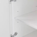 Carrello da cucina con isola pieghevole grigio+blu/bianco con 4 ruote, 3 cassetti e 2 ante