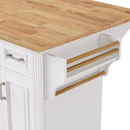 Carrello da cucina con isola pieghevole grigio+blu/bianco con 4 ruote, 3 cassetti e 2 ante