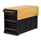 Carrello da Cucina/Isola Rotante Nero/Grigio-Blu/Bianco con Anta a Ribalta, Presa di Corrente e 5 Ruote, Montaggio da 1 Persona