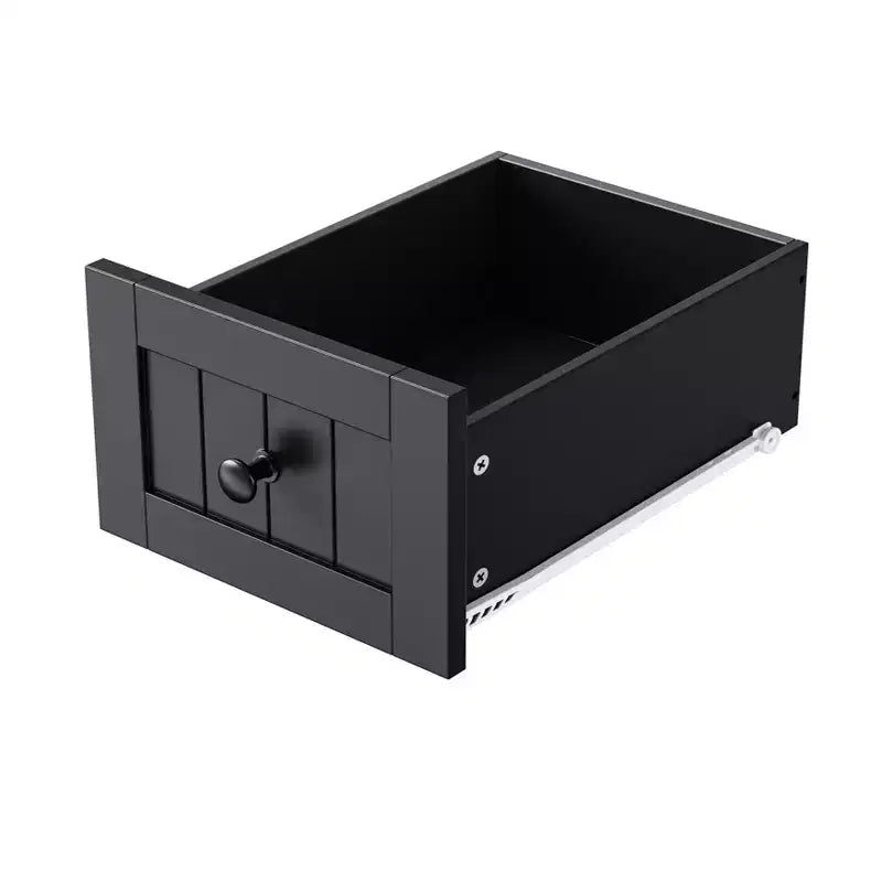 Carrello da Cucina/Isola Rotante Nero/Grigio-Blu/Bianco con Anta a Ribalta, Presa di Corrente e 5 Ruote, Montaggio da 1 Persona