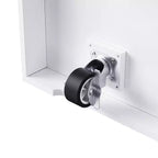 Carrello da Cucina/Isola Rotante Nero/Grigio-Blu/Bianco con Anta a Ribalta, Presa di Corrente e 5 Ruote, Montaggio da 1 Persona
