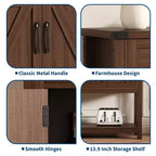 Credenza a buffet moderna coloniale marrone/bianca con 4 ante, 2 cassetti e ripiano aperto