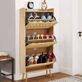 GustoWave Space-Saving 3 Flip Drawers Shoe Cabinet for Entryway Hallway