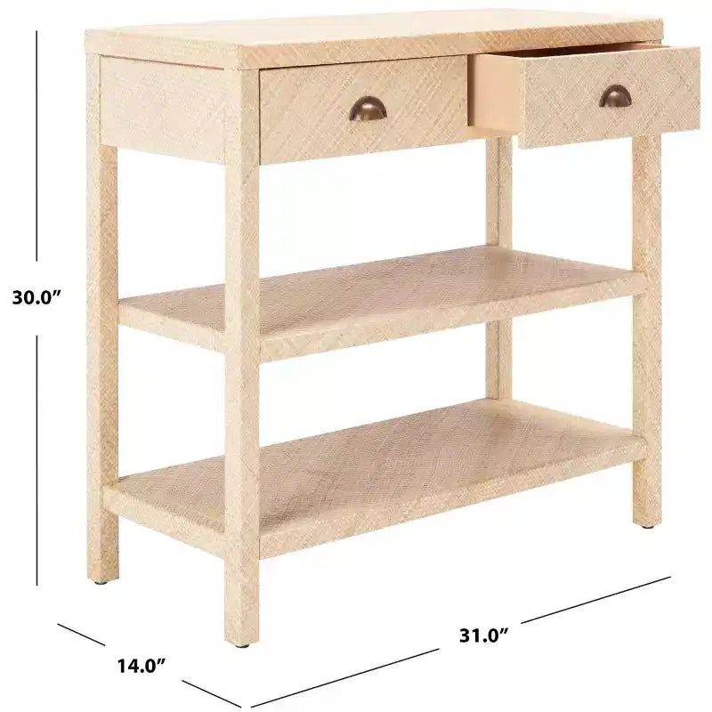 Console in Beige e Oro, Rettangolare, 1 Pezzo