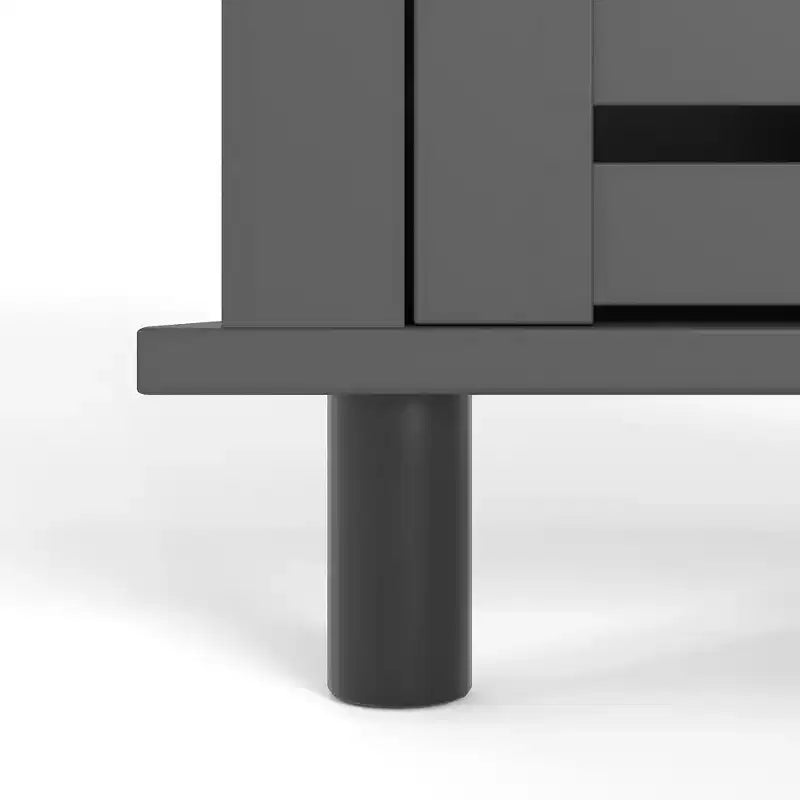 Mobile angolare a terra grigio/bianco triangolare con doppie ante, per uso individuale