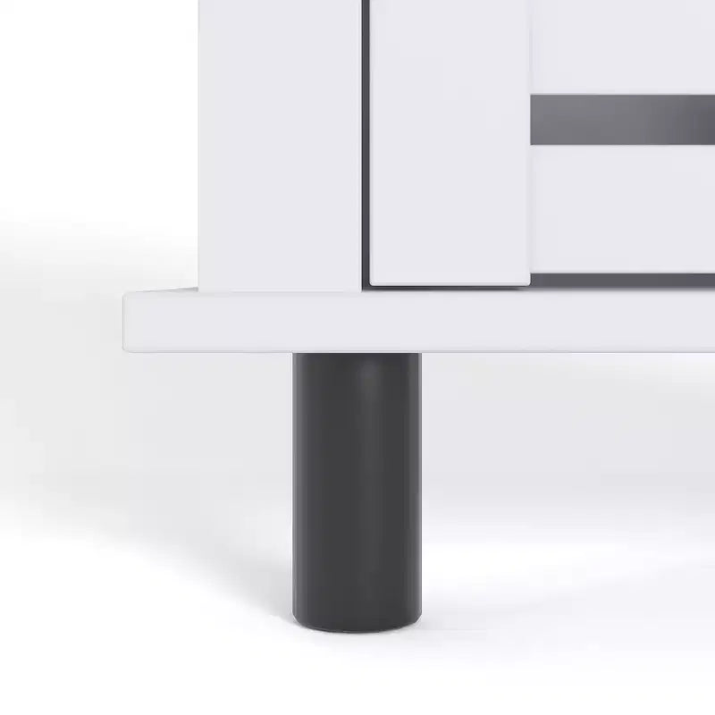 Mobile angolare a terra grigio/bianco triangolare con doppie ante, per uso individuale