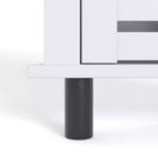 Mobile angolare a terra grigio/bianco triangolare con doppie ante, per uso individuale