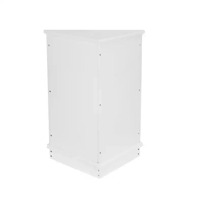 Mobile angolare a terra grigio/bianco triangolare con doppie ante, per uso individuale