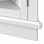 Mobile angolare a terra grigio/bianco triangolare con doppie ante, per uso individuale