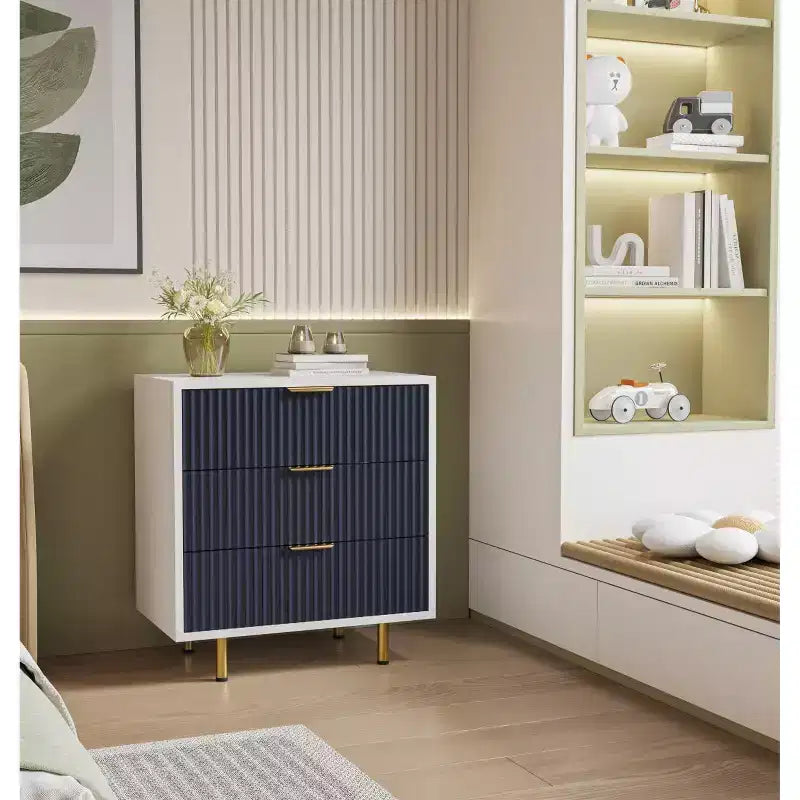 Modern Nightstand with 3 Drawers, Multi-Functional Wooden Side Table with Storage for Bedroom, Living Room, or Hallway - Panipeachy