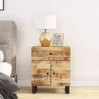 Comodino in legno marrone/chiaro con cassetto, 1 persona
