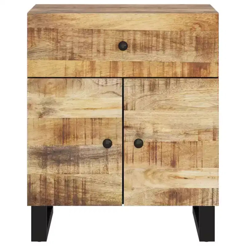 Comodino in legno marrone/chiaro con cassetto, 1 persona