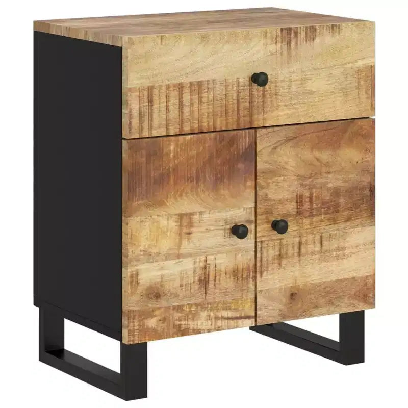Comodino in legno marrone/chiaro con cassetto, 1 persona