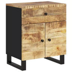 Comodino in legno marrone/chiaro con cassetto, 1 persona