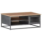 vidaXL Coffee Table Gray 35.4x19.7x13.8 Solid Acacia Wood