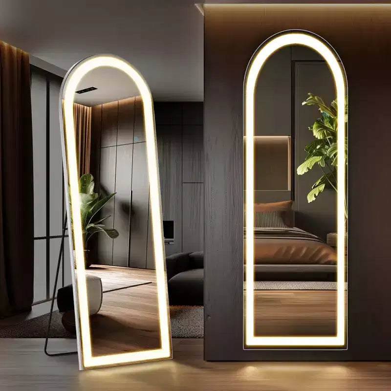 Bestier 3 Color Lighting Standing Mirror with LED Lights Wall Mounted Hanging
