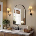 TUYOHW Chic Arched Bathroom Vanity Mirror,Wall-Mounted Vanity Mirror with HD Explosion-Proof Glass, Elegant Metal Wall Mirror,Home Decor