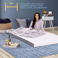 Materasso a pavimento pieghevole a tre ante in memory foam, per 1 persona, bianco e grigio