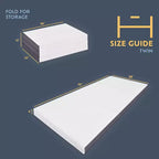 Materasso a pavimento pieghevole a tre ante in memory foam, per 1 persona, bianco e grigio